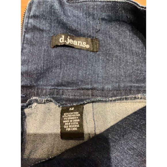 Womens D.Jeans Blue Jean Denim Pencil Skirt with Zipper and Small Slit Size 12 - Picture 3 of 4